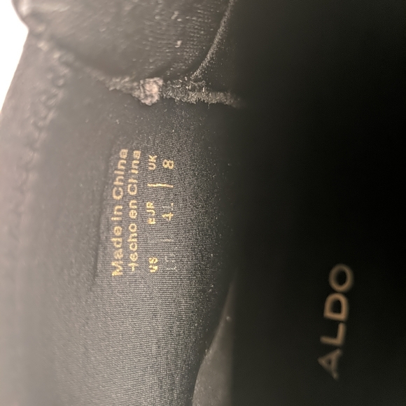 Aldo Patent Textured Faux Leather Heeled Booties Boots Black Women's US 10 3" - Picture 13 of 13